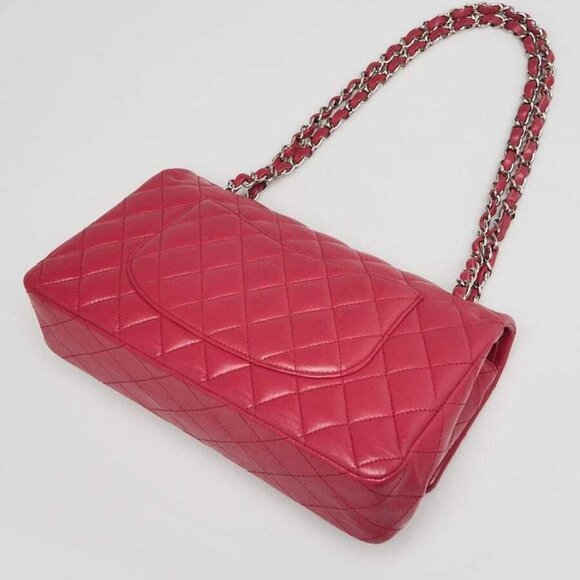 Chanel Pink Quilted Lambskin Leather Classic Medium Double Flap Bag - Picture 3 of 10